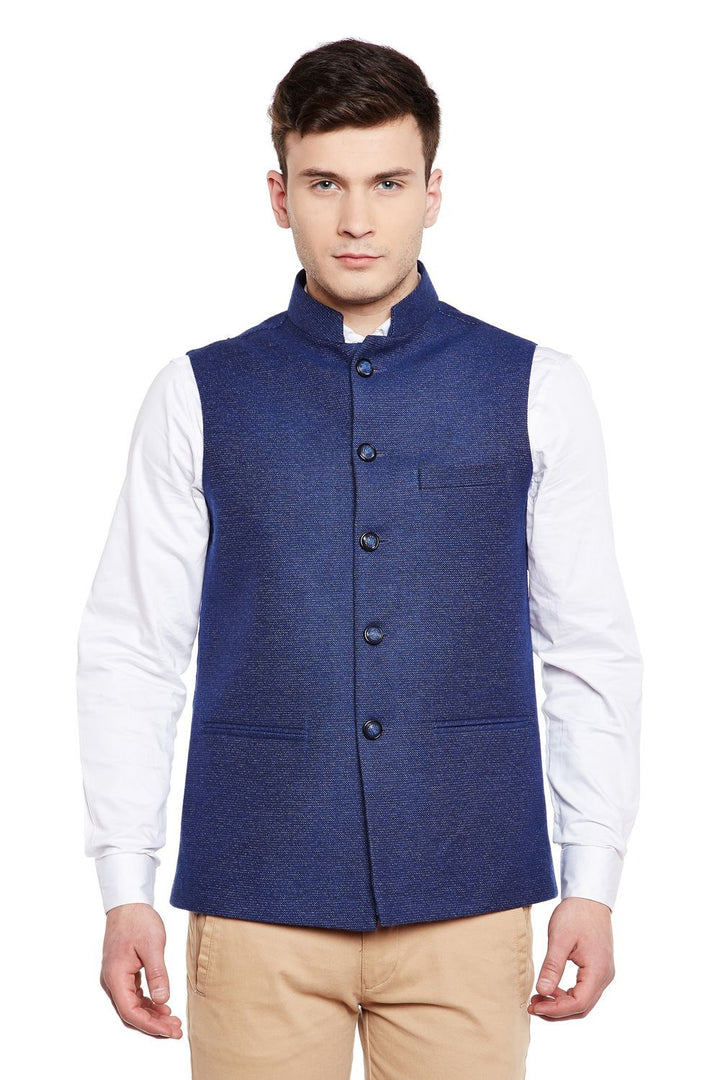 Tweed Blue Modi Nehru Jacket