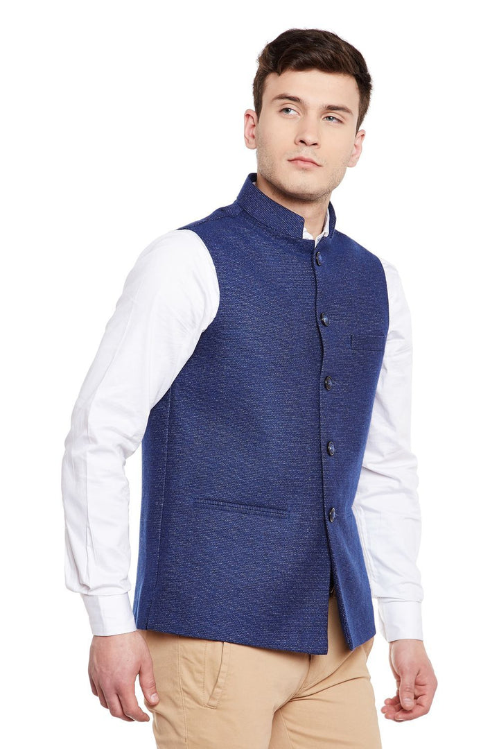 Tweed Blue Modi Nehru Jacket