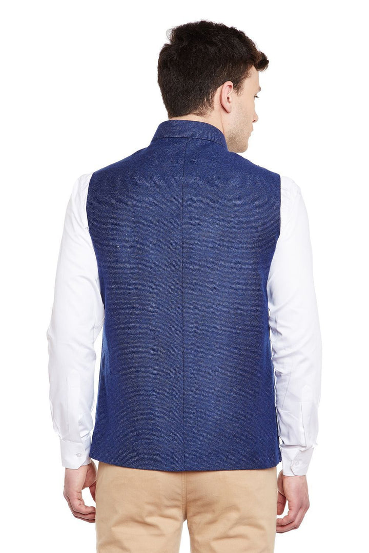 Tweed Blue Modi Nehru Jacket