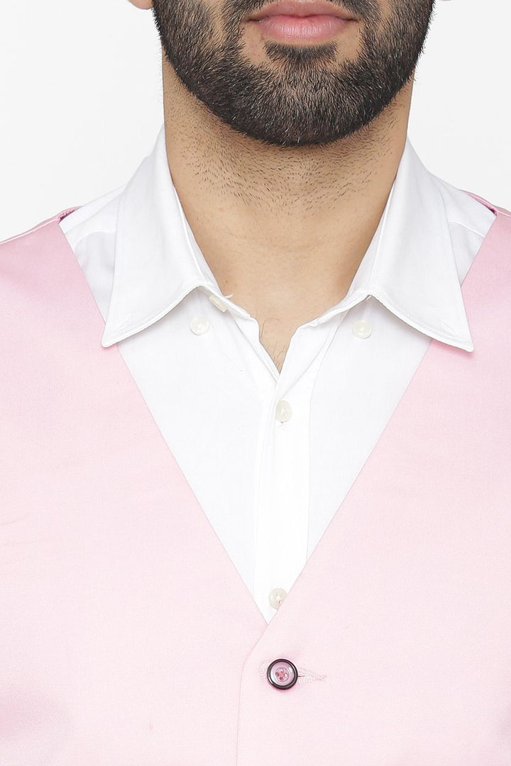Polyester Cotton Pink Waist Coat
