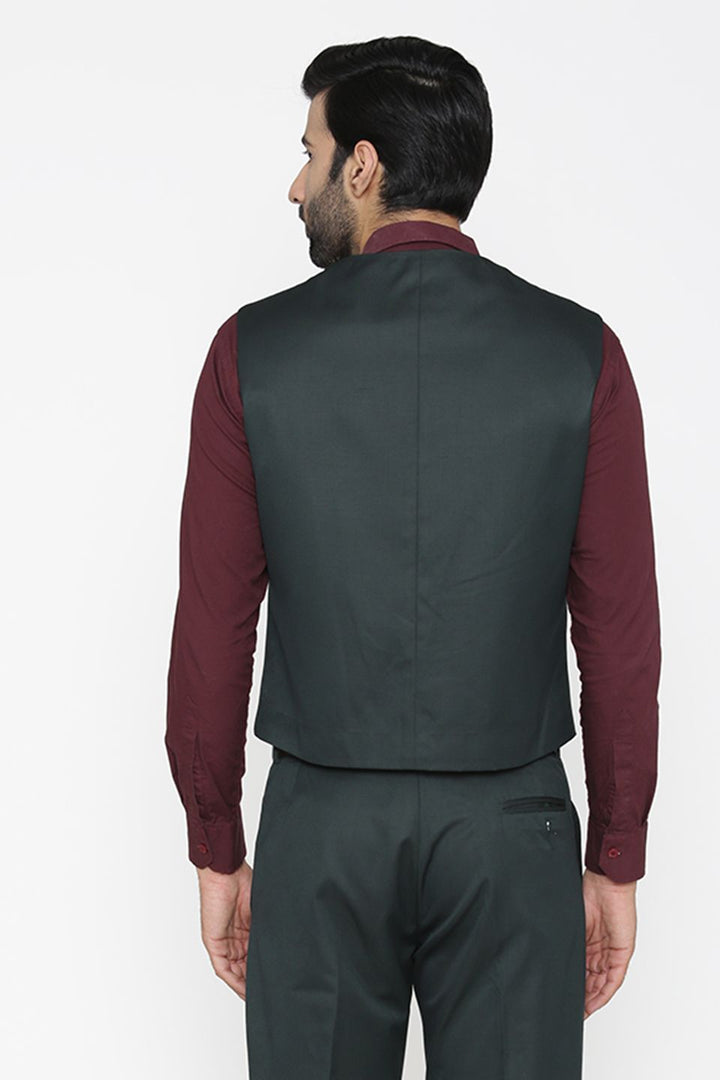 Polyester Cotton Green Waist Coat