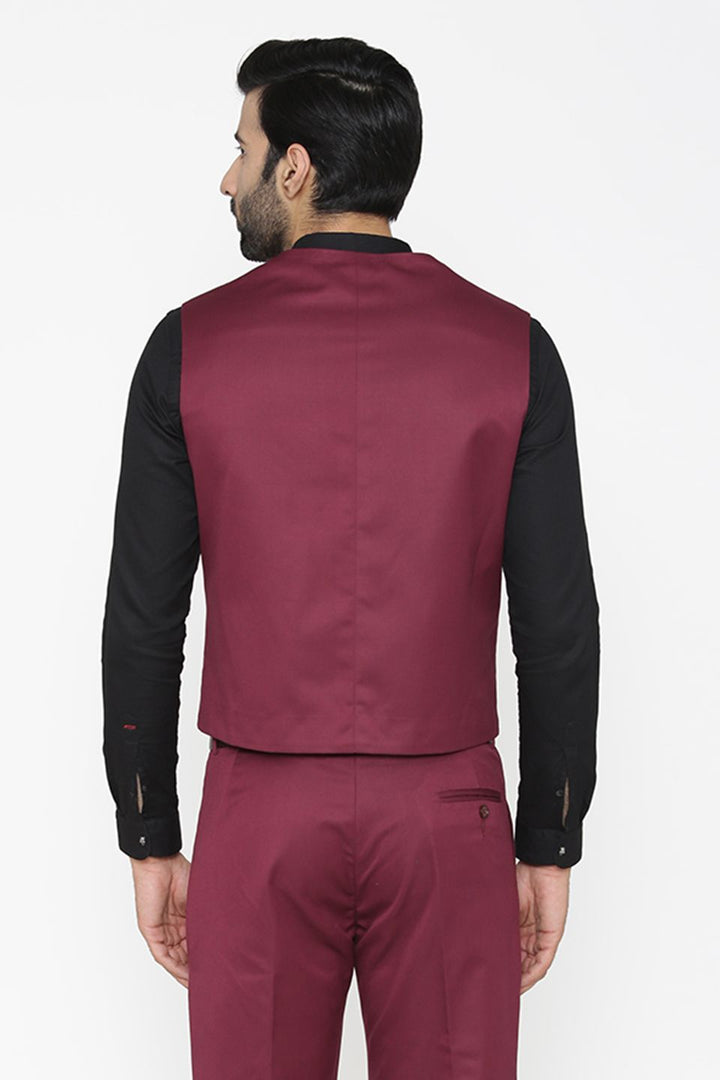 Polyester Cotton Purple Waist Coat