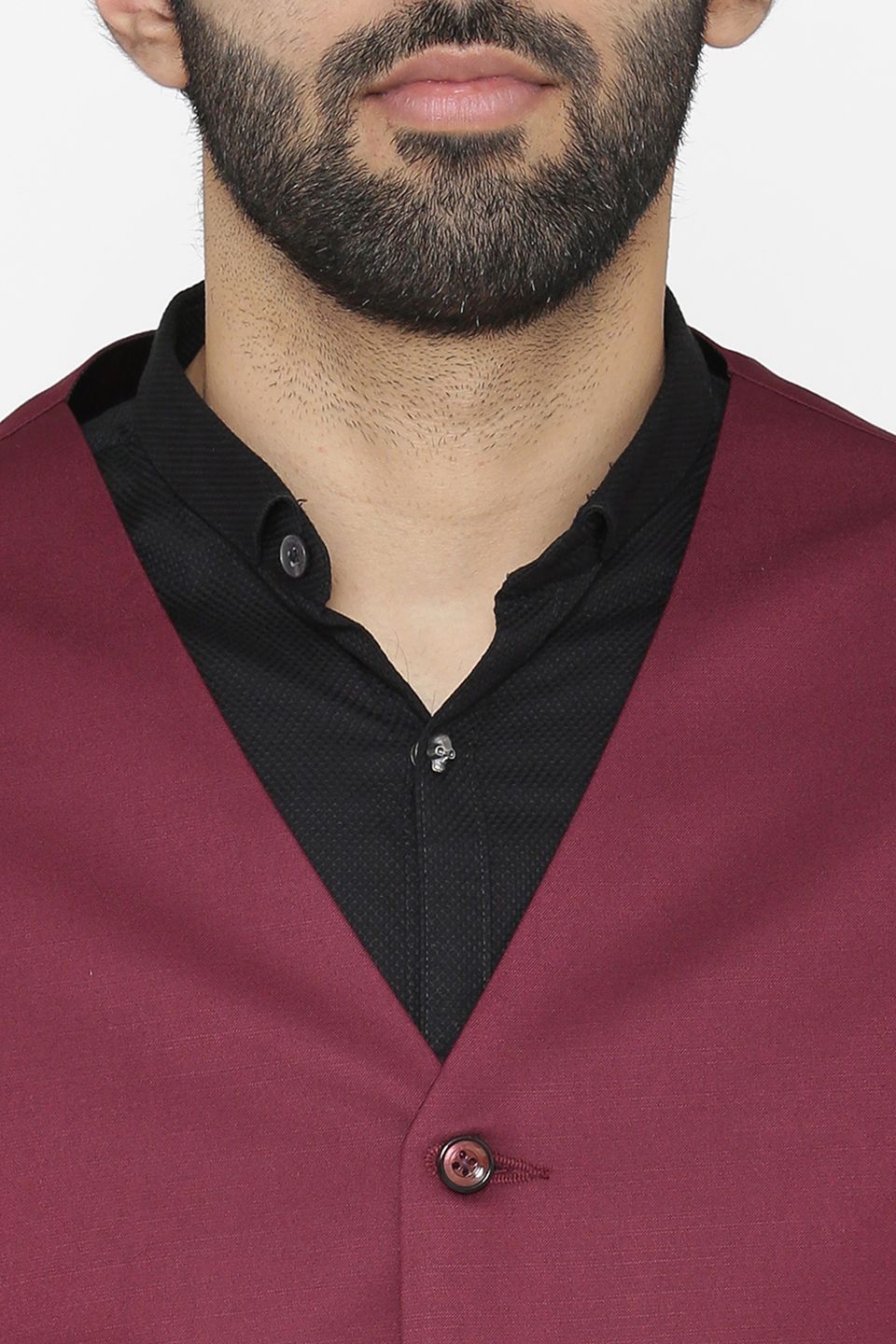 Polyester Cotton Purple Waist Coat