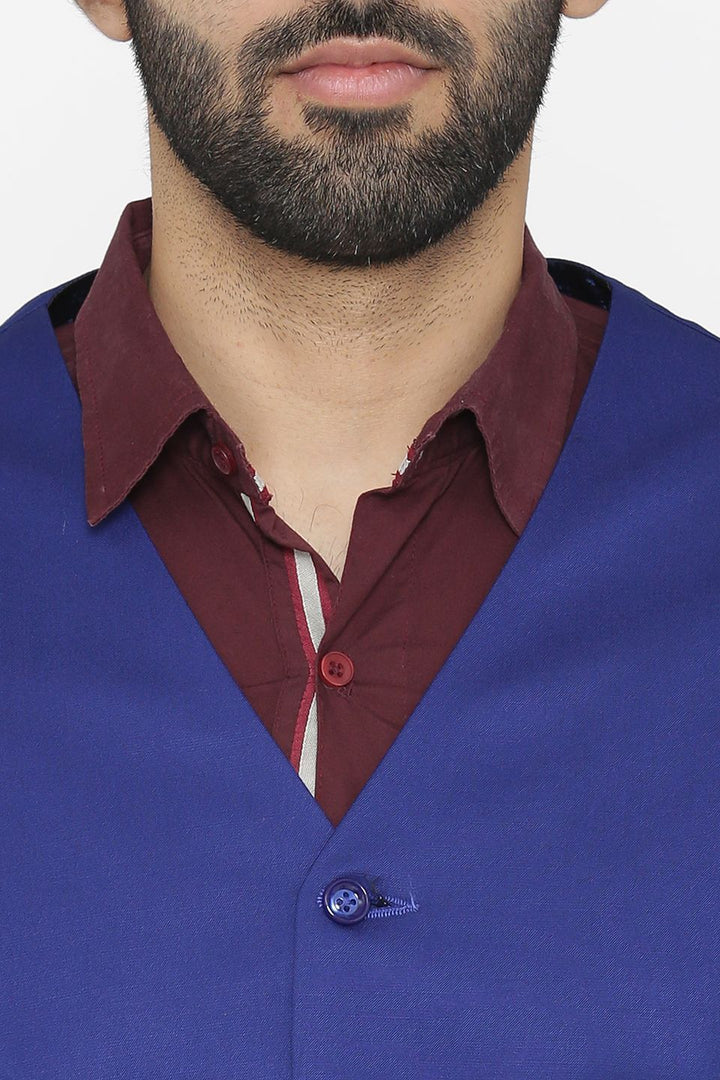 Polyester Cotton Blue Waist Coat