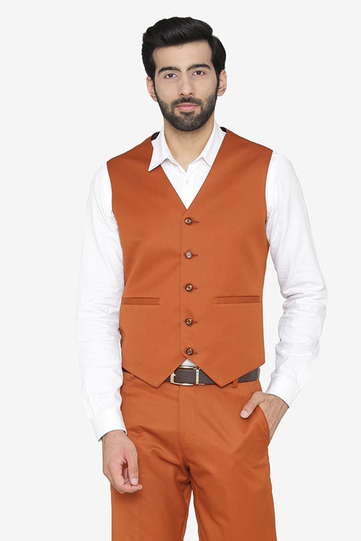 Polyester Cotton Orange Waist Coat