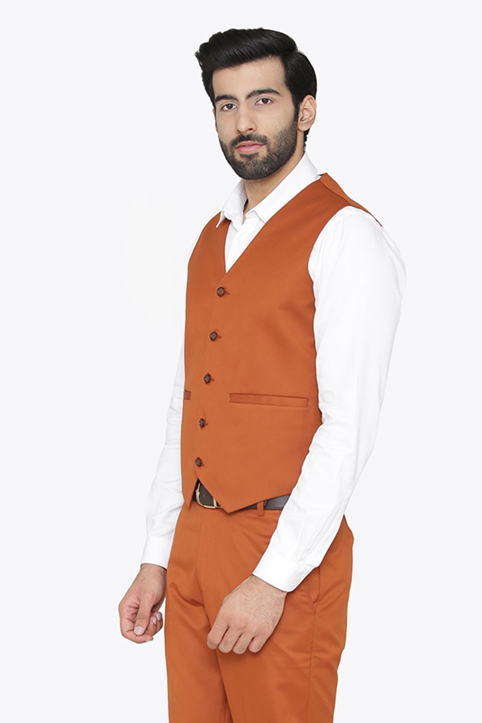 Polyester Cotton Orange Waist Coat
