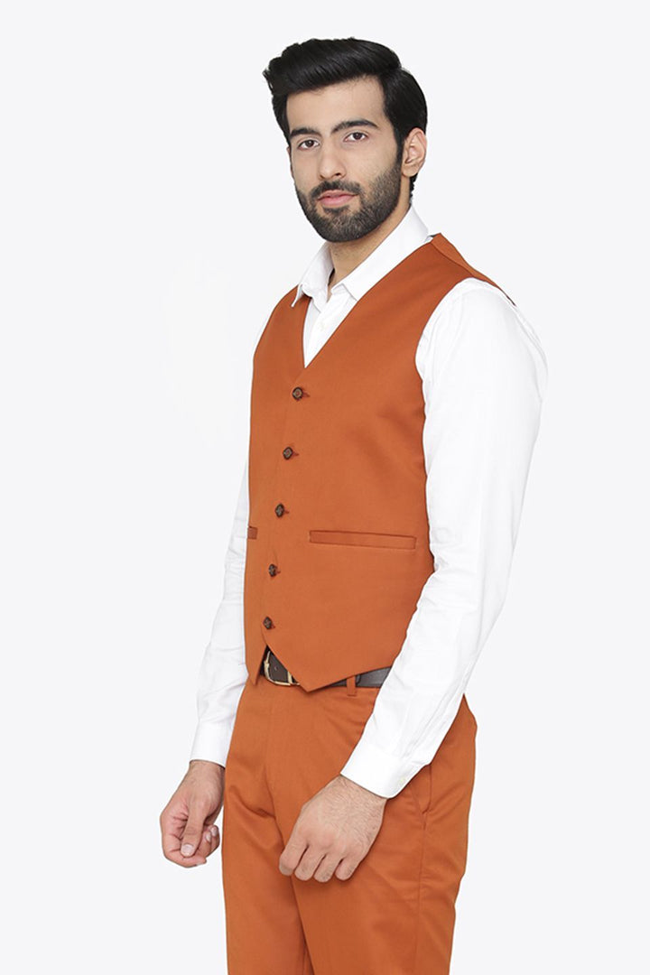Polyester Cotton Orange Waist Coat