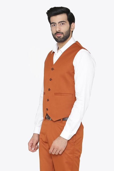Polyester Cotton Orange Waist Coat
