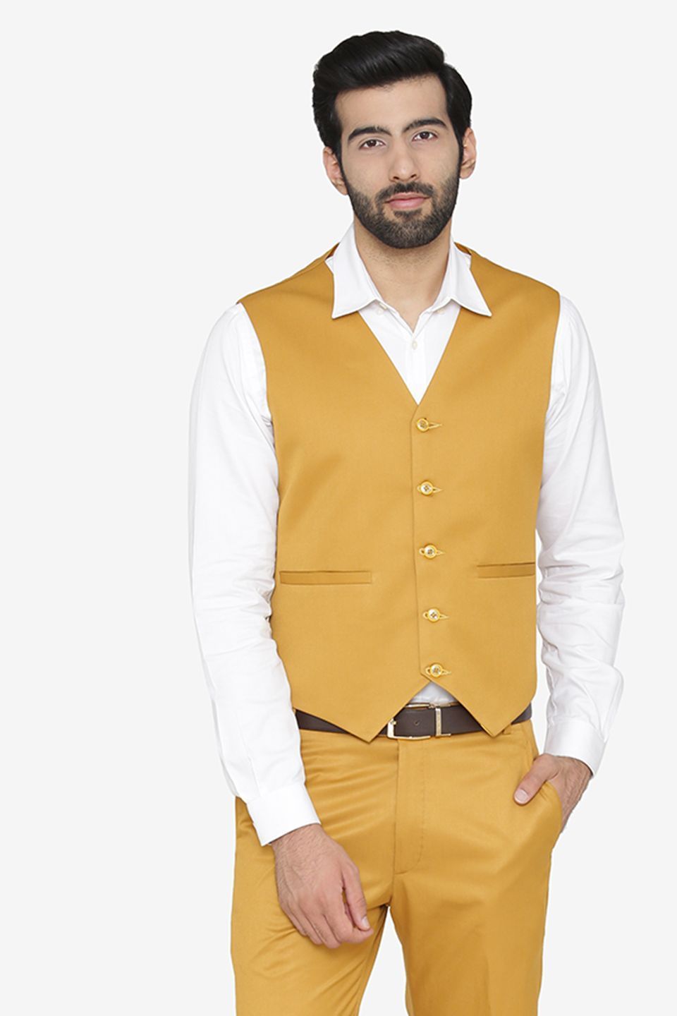 Polyester Cotton Brown Waist Coat