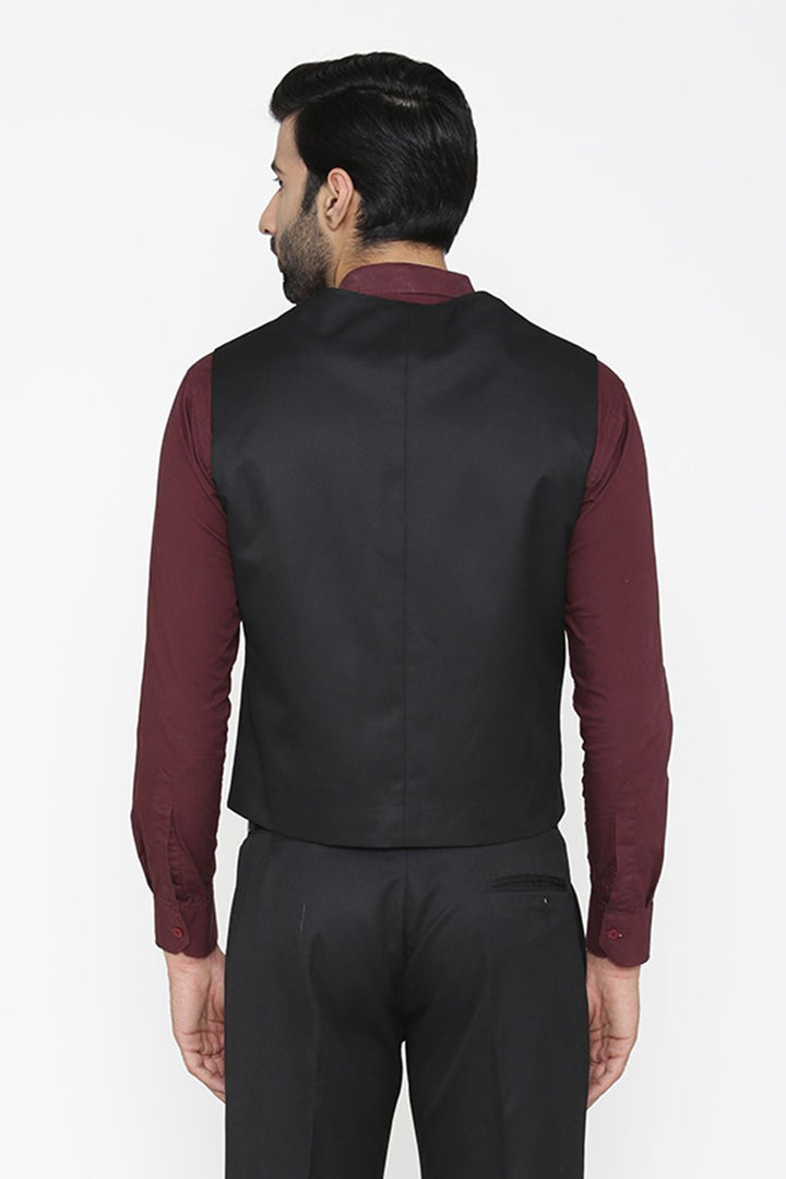 Polyester Cotton Black Waist Coat