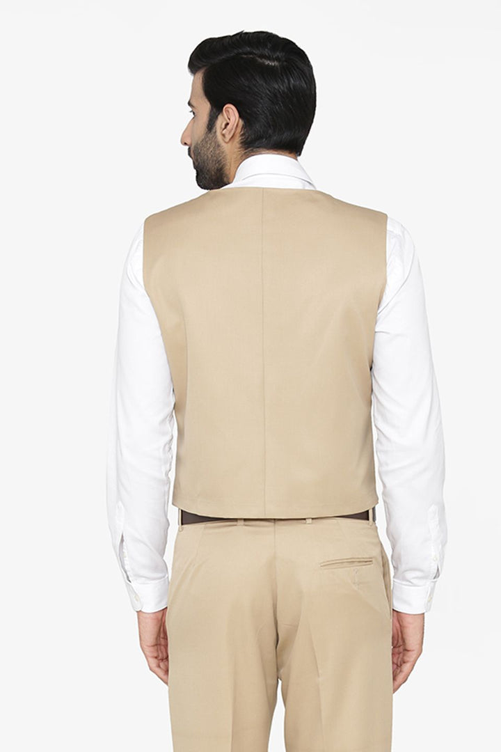 Polyester Cotton Beige Waist Coat