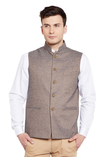 Imported Rayon Brown Nehru Jacket