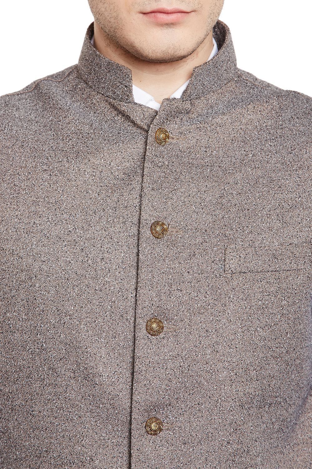 Imported Rayon Brown Nehru Jacket