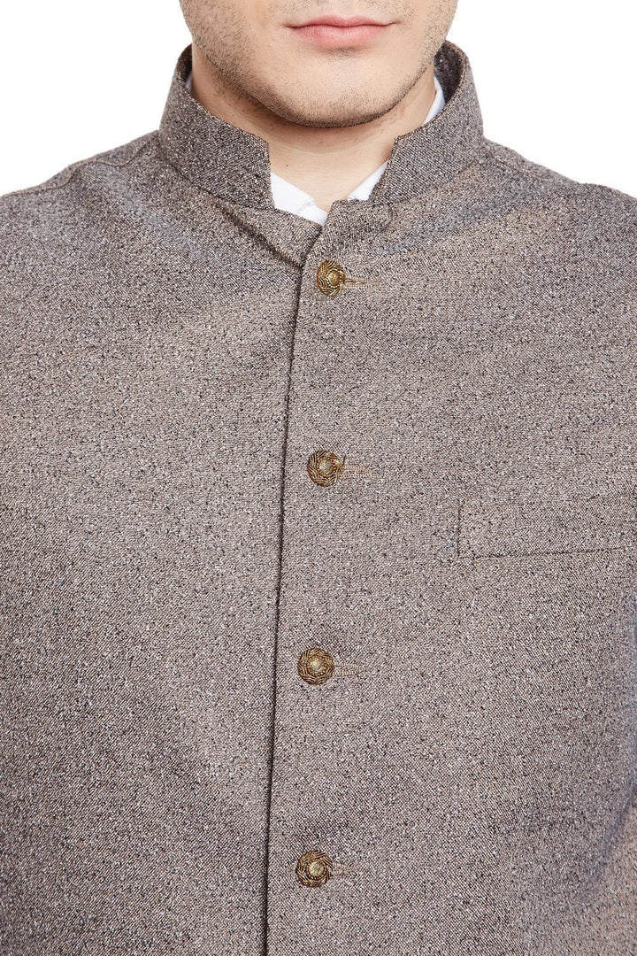 Imported Rayon Brown Nehru Jacket