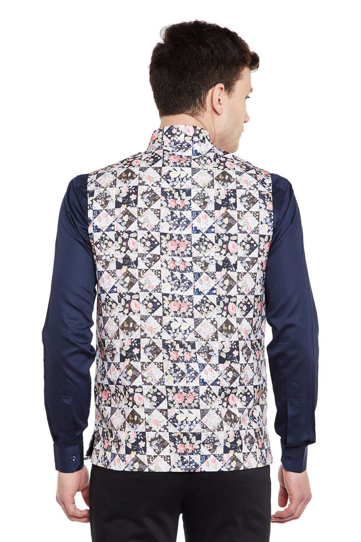 Imported Rayon MulticolouRed Nehru Jacket