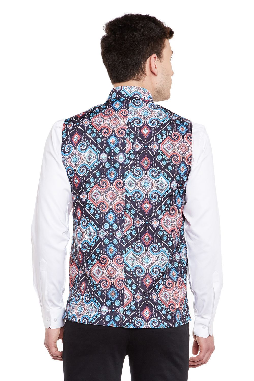 Imported Rayon MulticolouRed Nehru Jacket