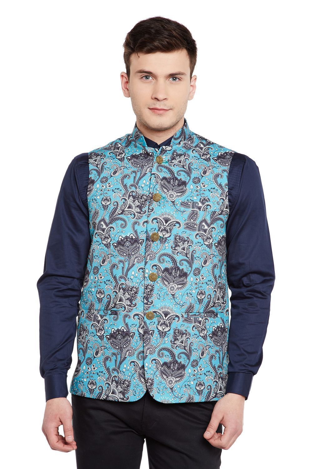 Imported Rayon MulticolouRed Nehru Jacket