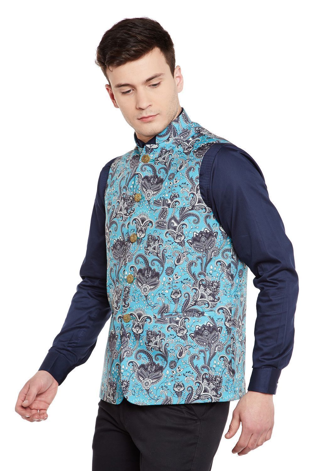 Imported Rayon MulticolouRed Nehru Jacket