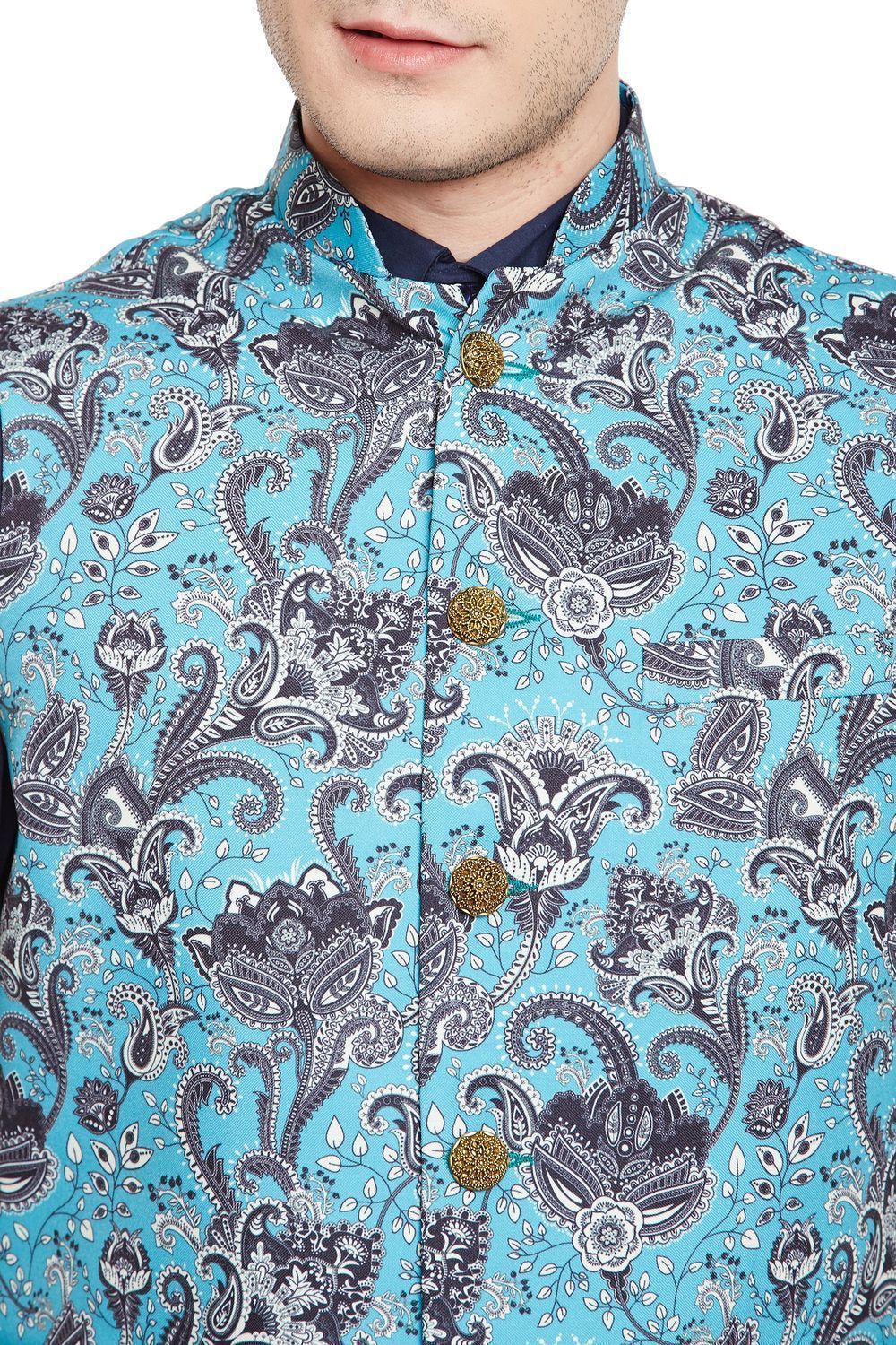 Imported Rayon MulticolouRed Nehru Jacket