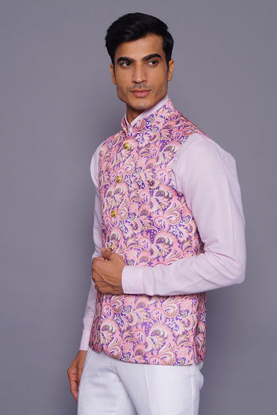 Imported Rayon Pink Modi Nehru Jacket