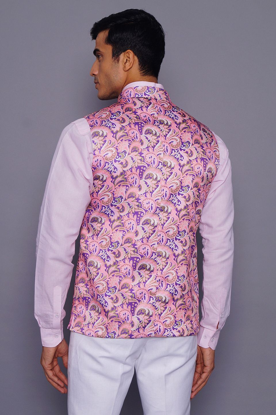 Imported Rayon Pink Modi Nehru Jacket