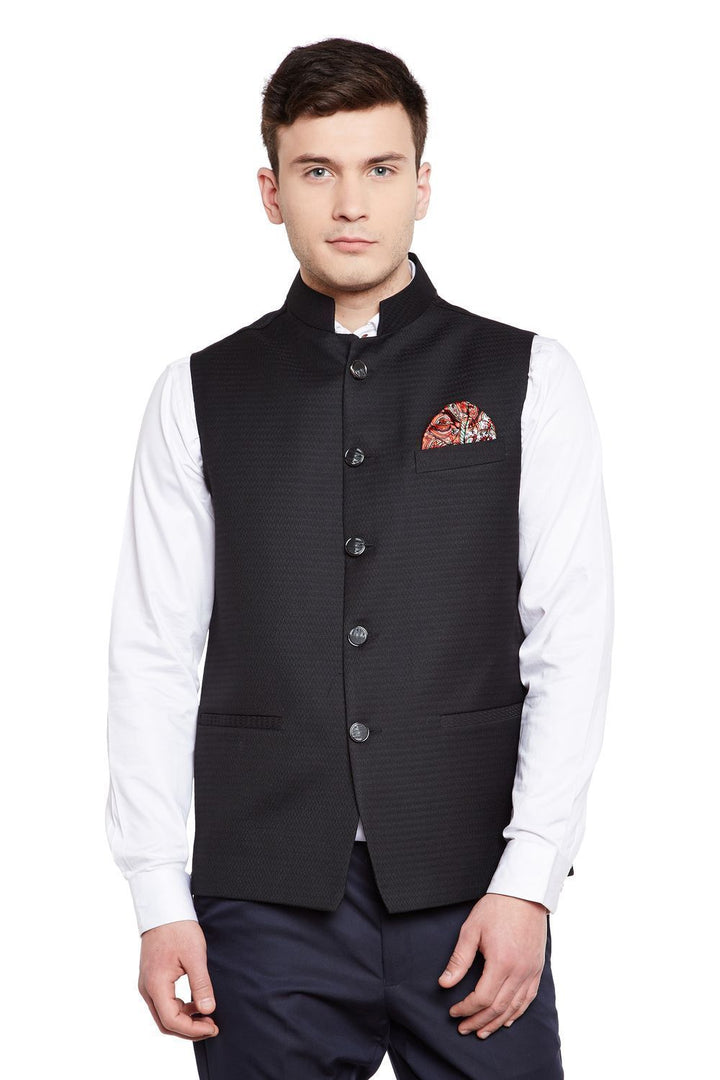 Imported Rayon Black Nehru Jacket