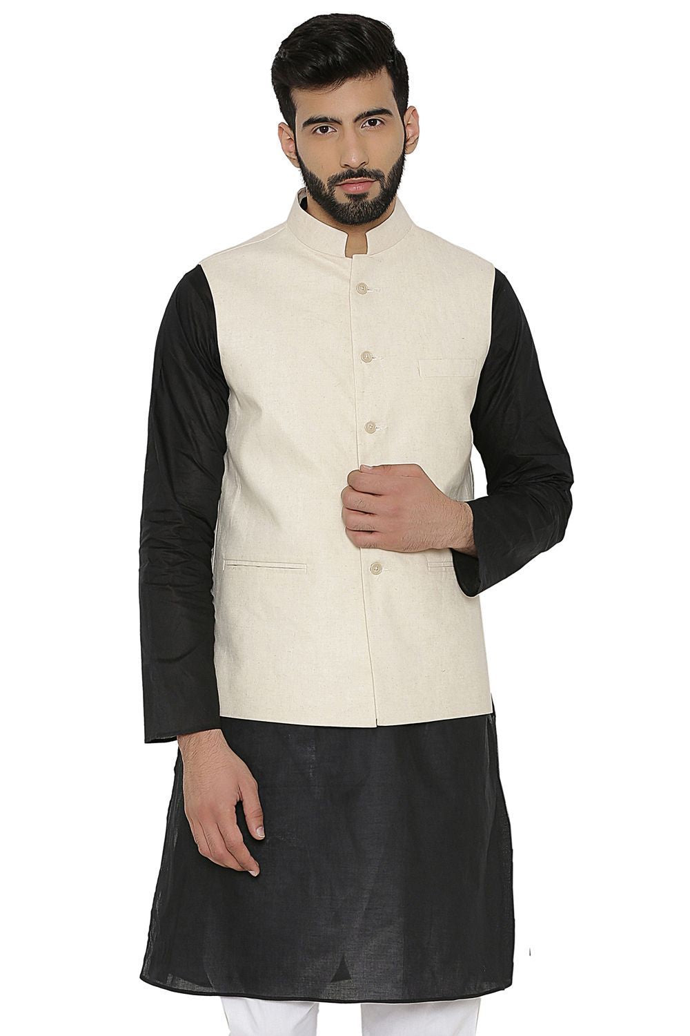 Linen Beige Nehru Jacket