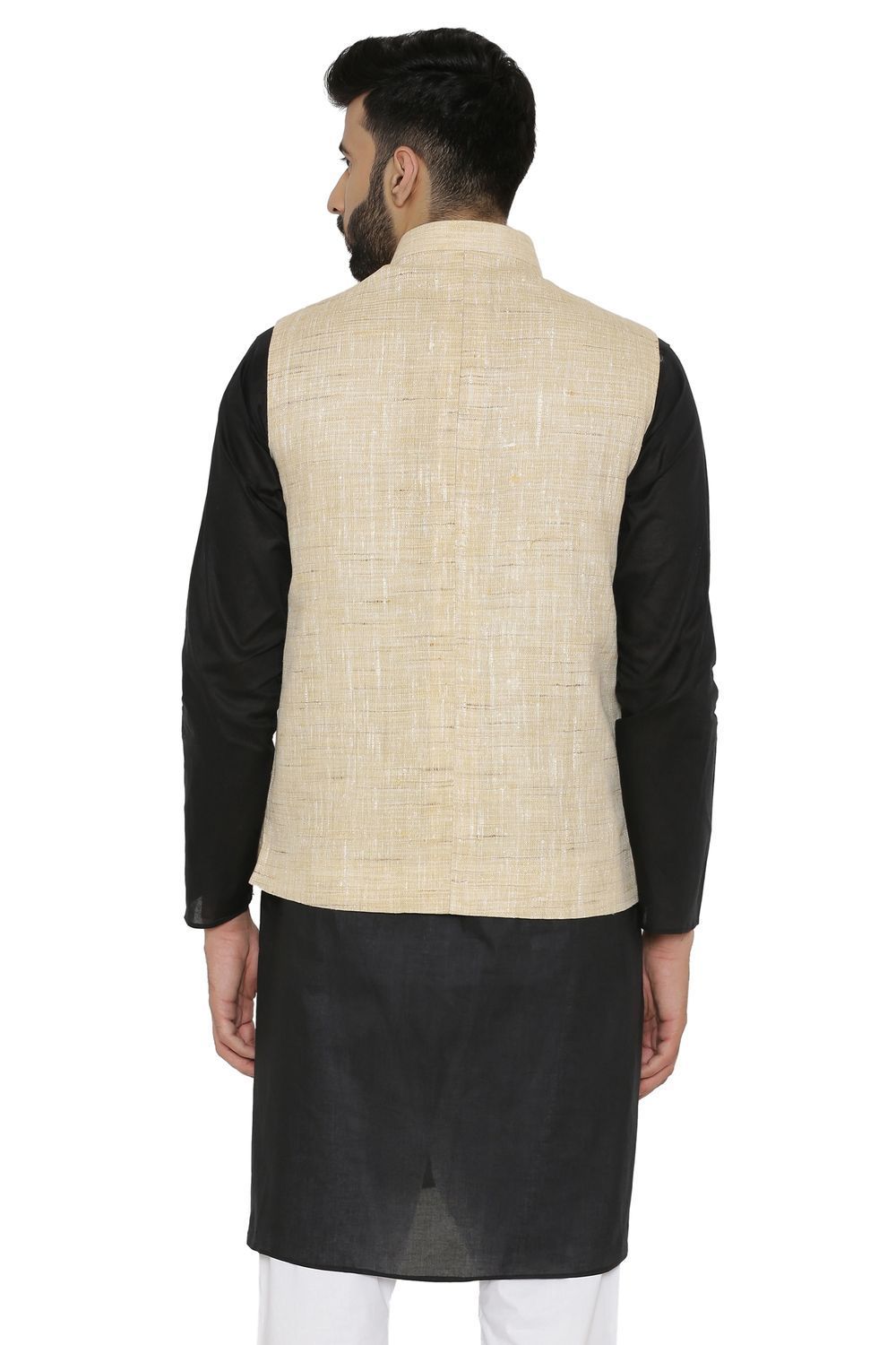 Cotton  Beige Nehru Jacket