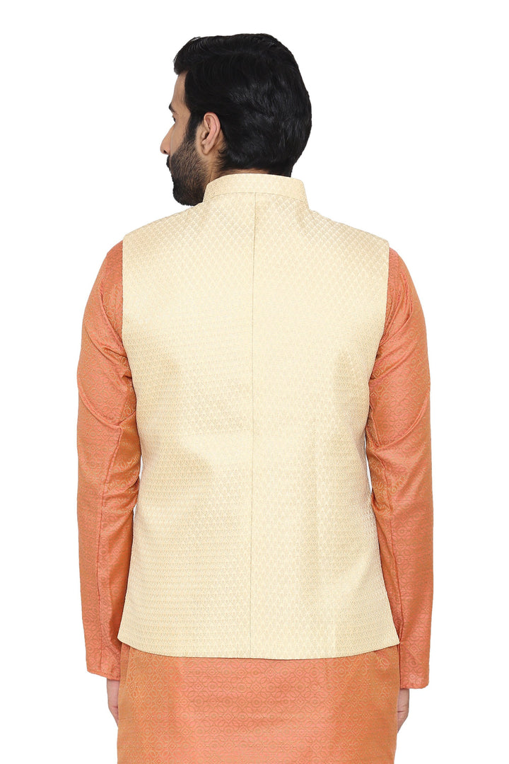 Banarasi Rayon Cotton Cream  Modi Nehru Jacket