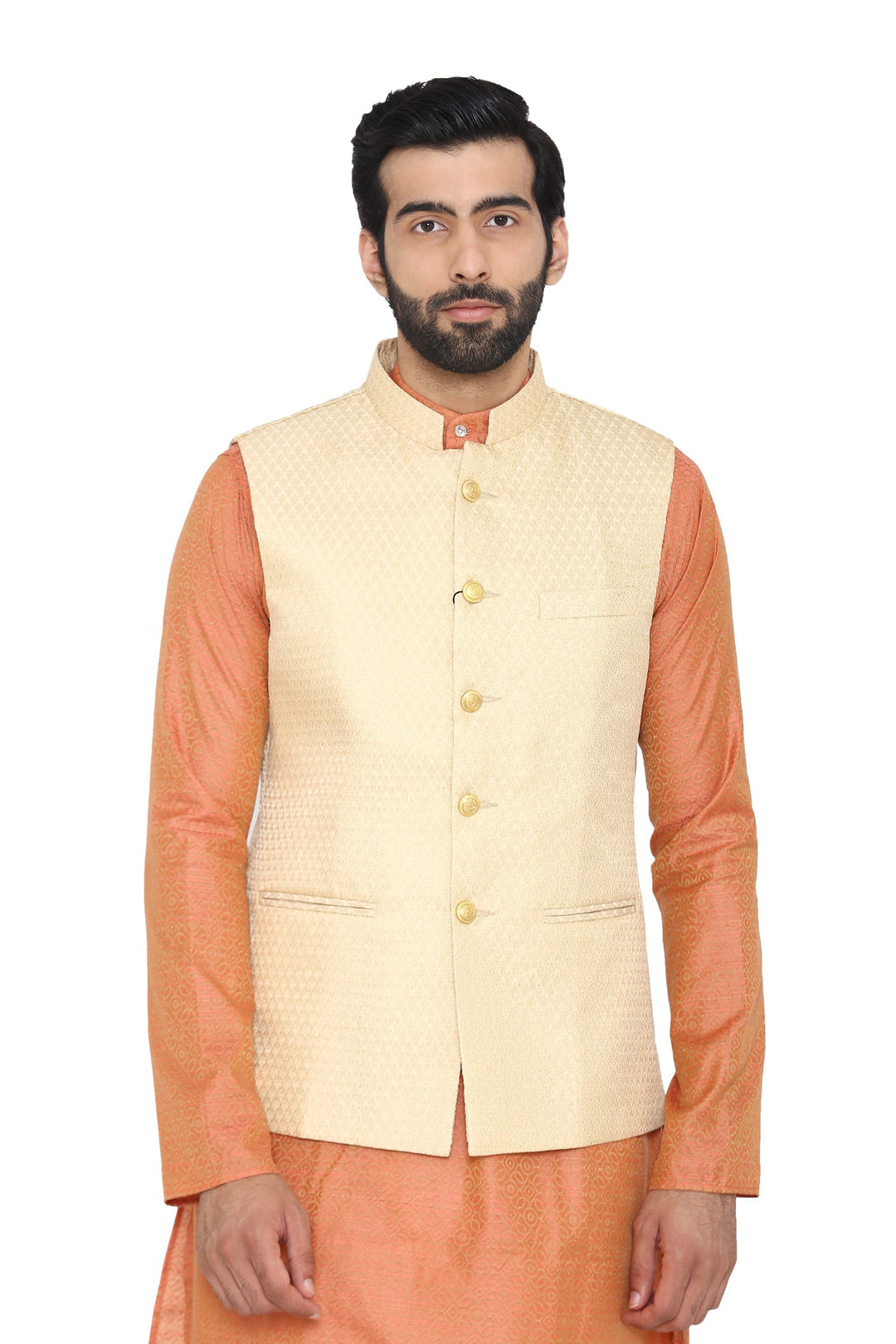 Banarasi Rayon Cotton Cream  Modi Nehru Jacket