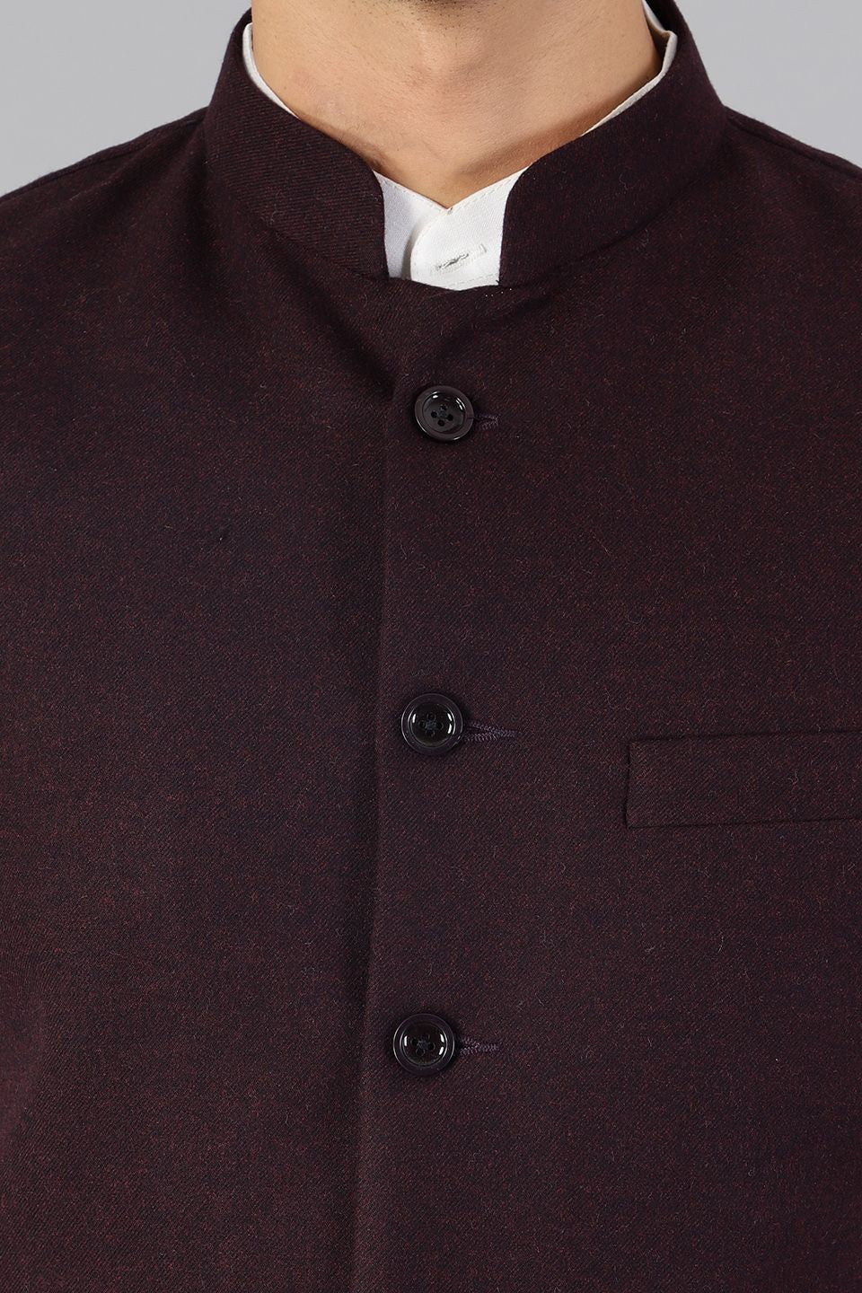 Tweed Wool Purple Modi Nehru Jacket