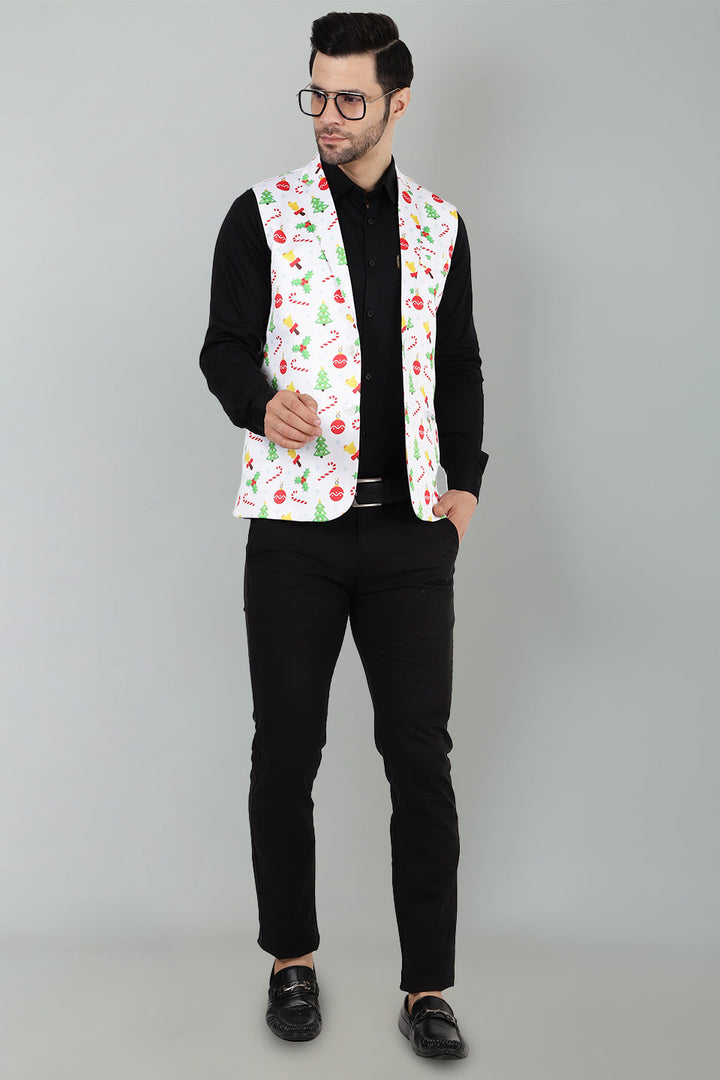 Polyester Cotton Christmas White Jacket Vest Waistcoat