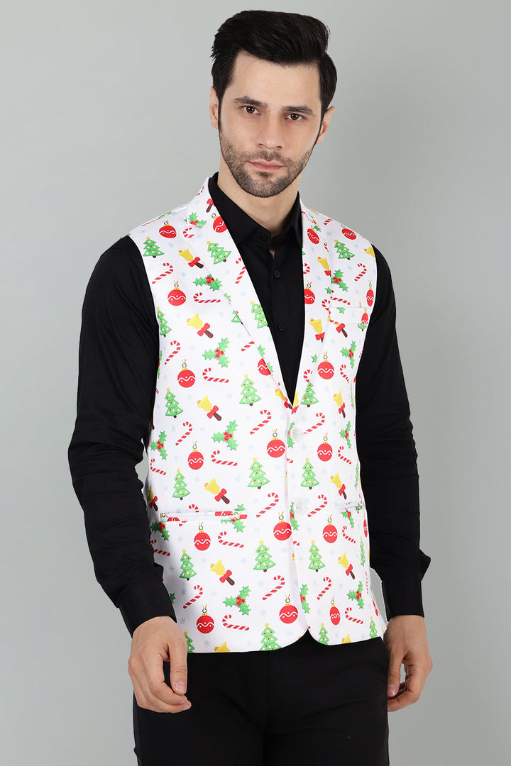 Polyester Cotton Christmas White Jacket Vest Waistcoat