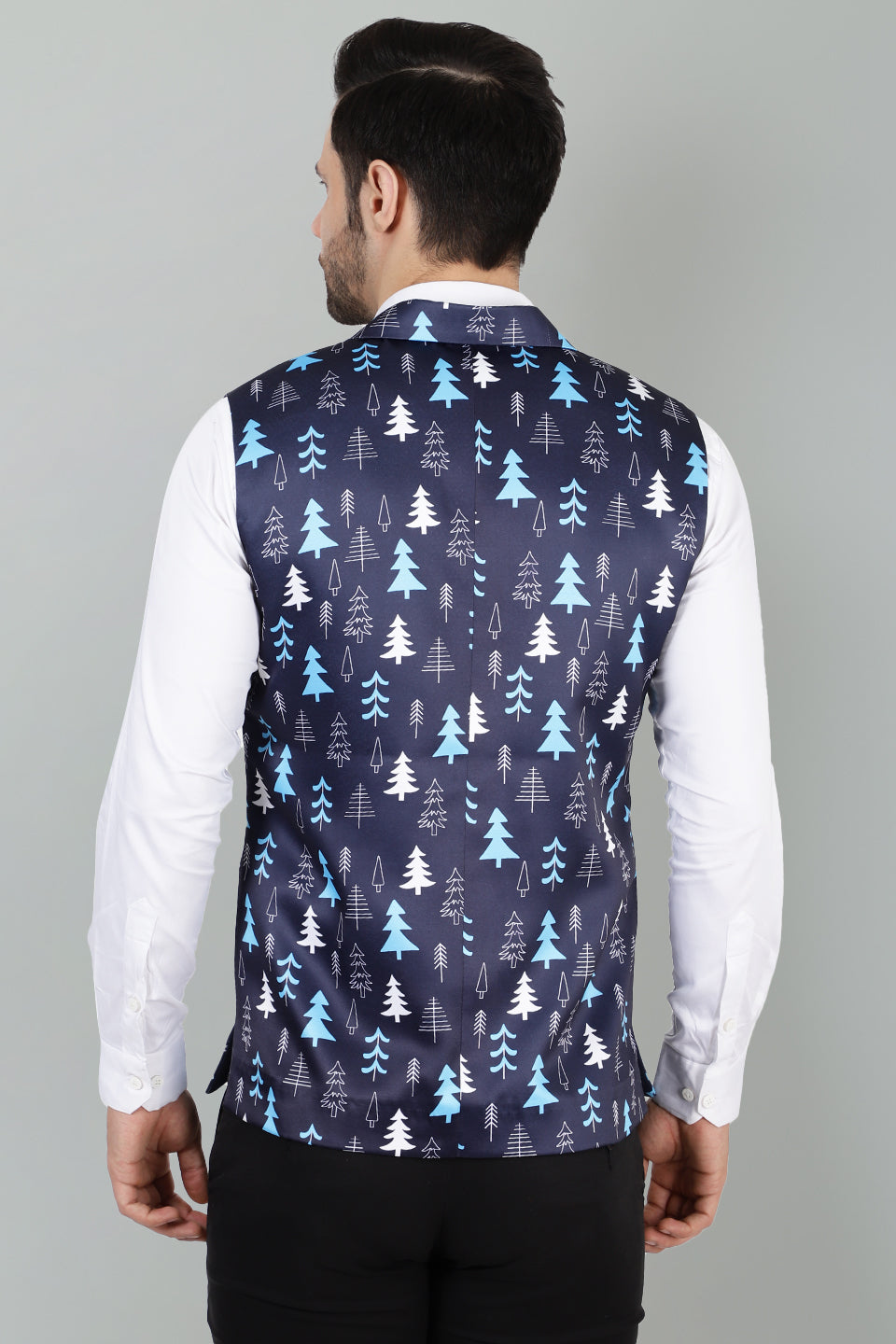 Polyester Cotton Christmas Blue Jacket Vest Waistcoat