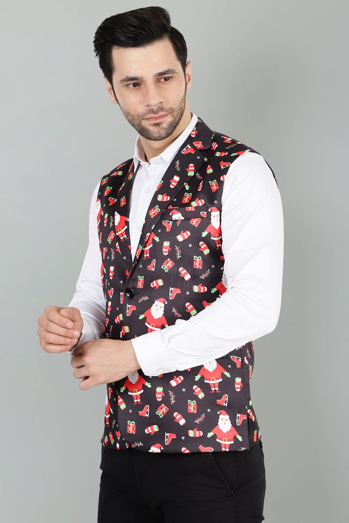 Polyester Cotton Christmas Multicolor Jacket Vest Waistcoat