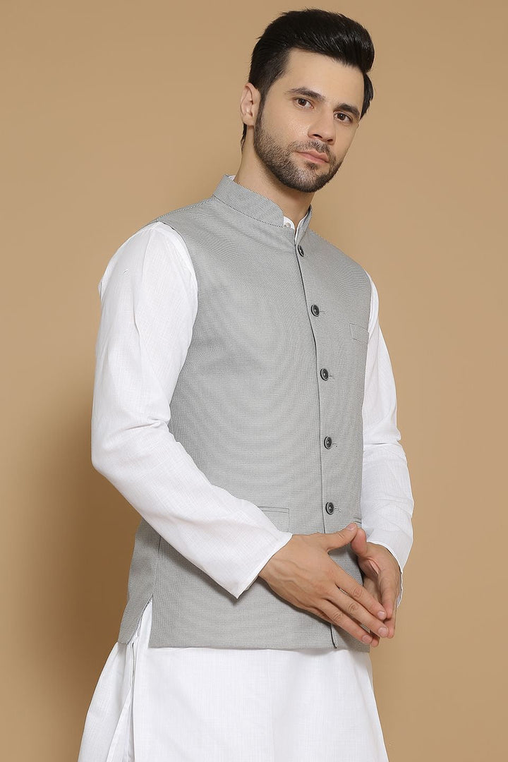 Poly Viscose Grey Modi Nehru Jacket