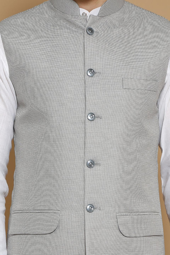 Poly Viscose Grey Modi Nehru Jacket