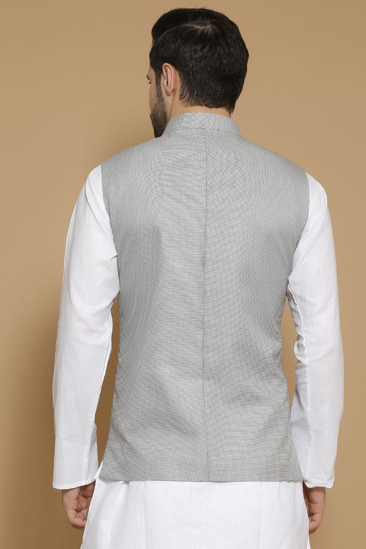 Poly Viscose Grey Modi Nehru Jacket