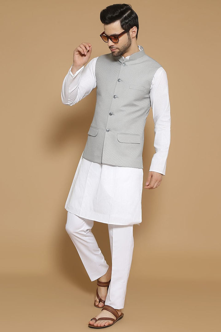 Poly Viscose Grey Modi Nehru Jacket