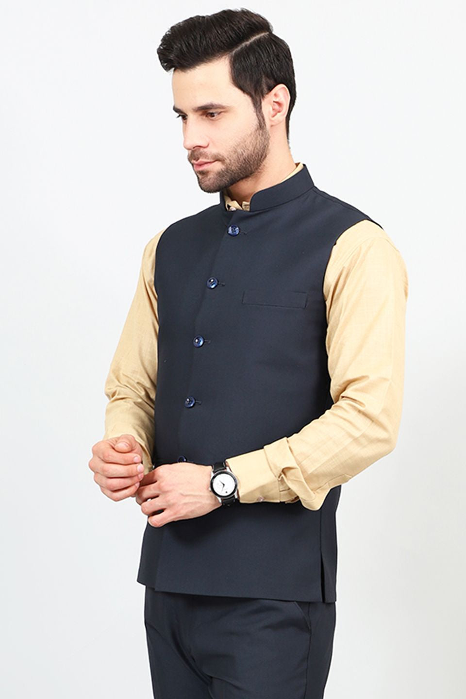 Polyester Cotton Blue 1 Modi Nehru Jacket