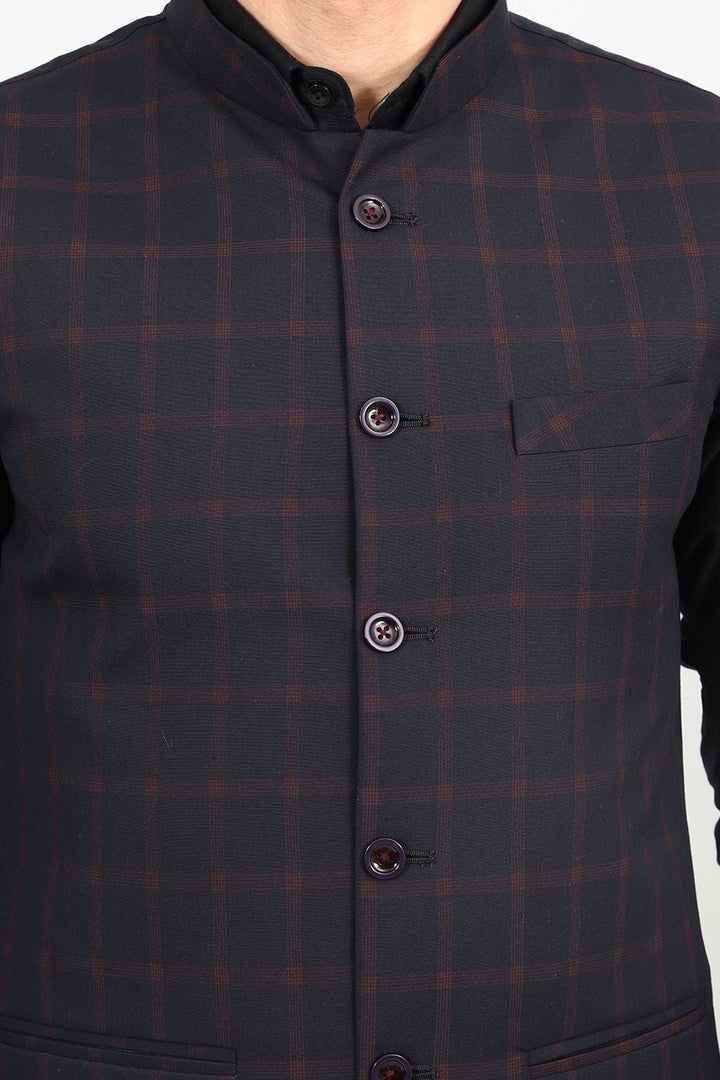 Poly Viscose Black Modi Nehru Jacket