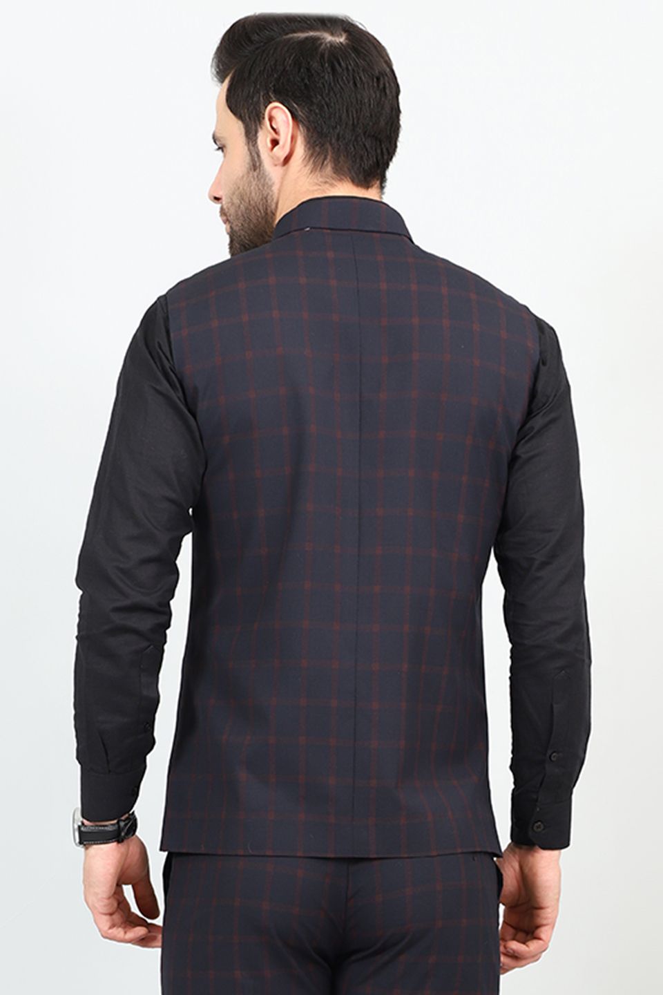 Poly Viscose Black Modi Nehru Jacket