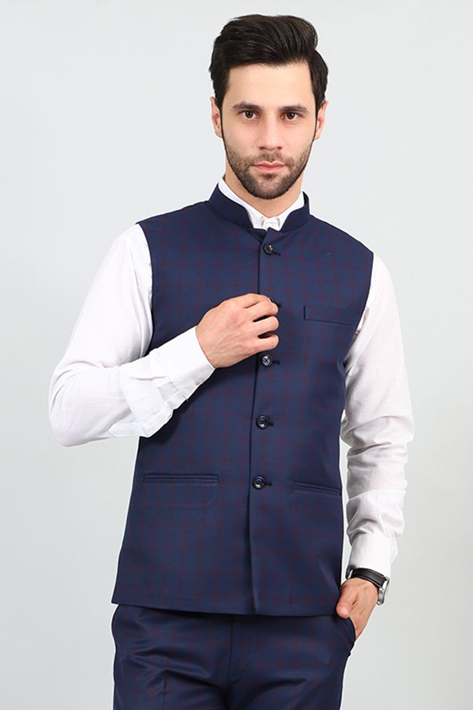 Poly Viscose Grey Modi Nehru Jacket