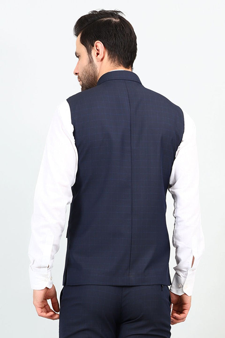 Poly Viscose Blue 1 Modi Nehru Jacket