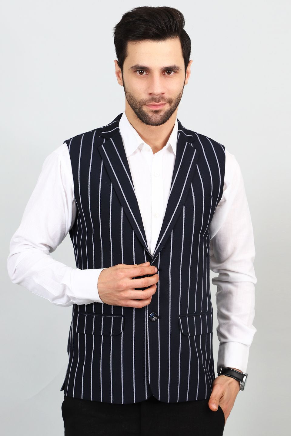 Polyester Cotton Blue 1 Modi Nehru Jacket