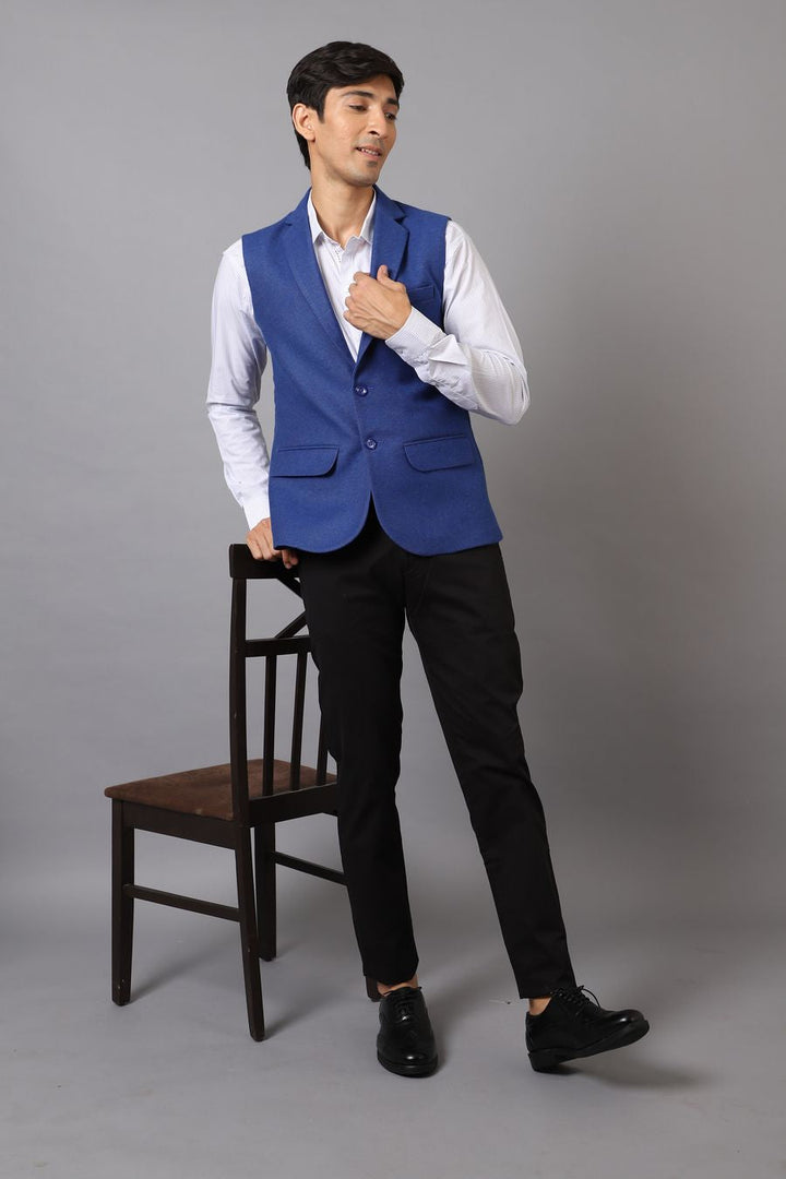 Tweed Blue Modi Nehru Jacket