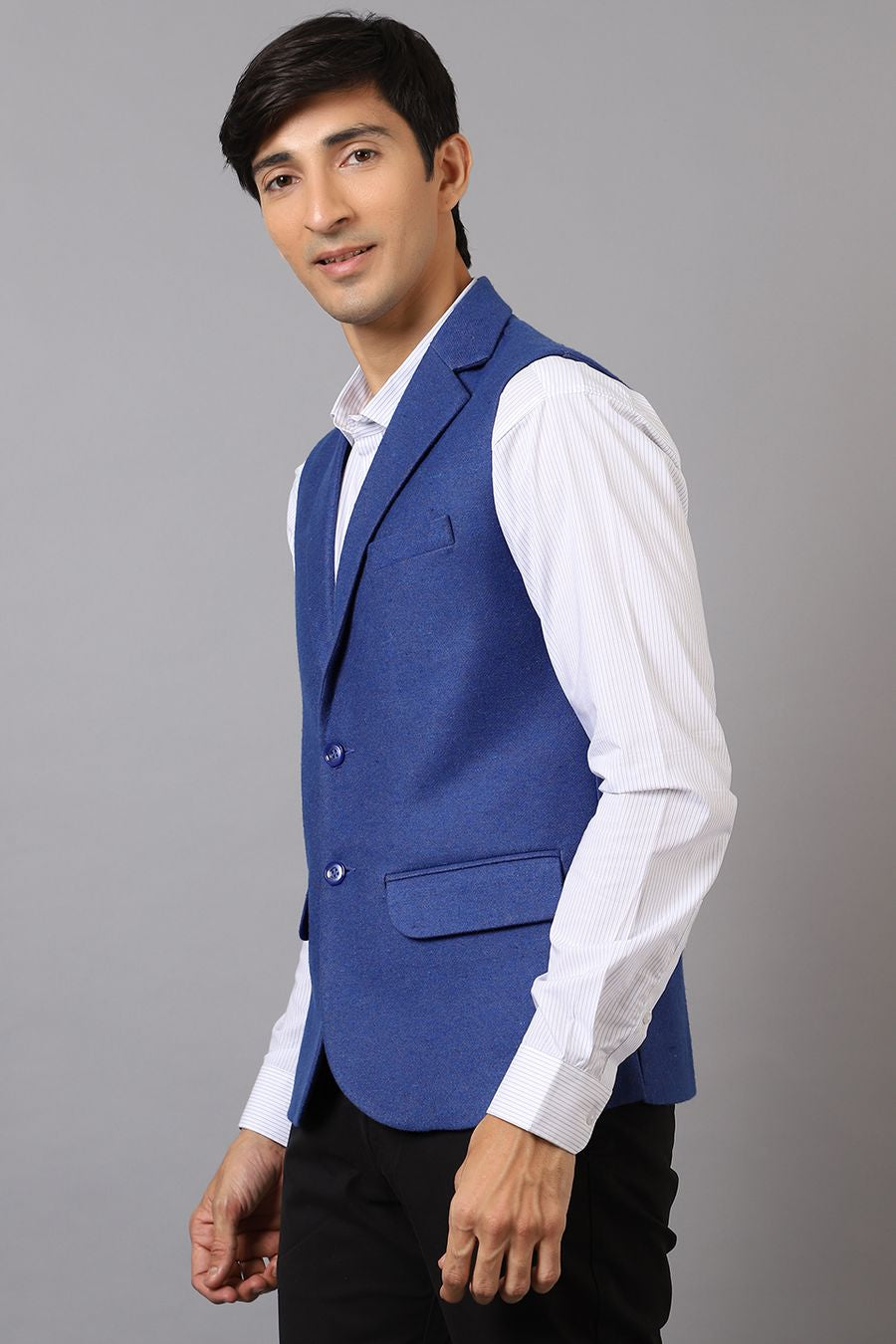 Tweed Blue Modi Nehru Jacket