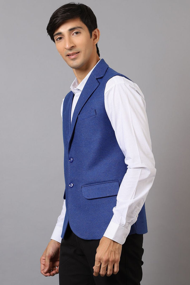 Tweed Blue Modi Nehru Jacket