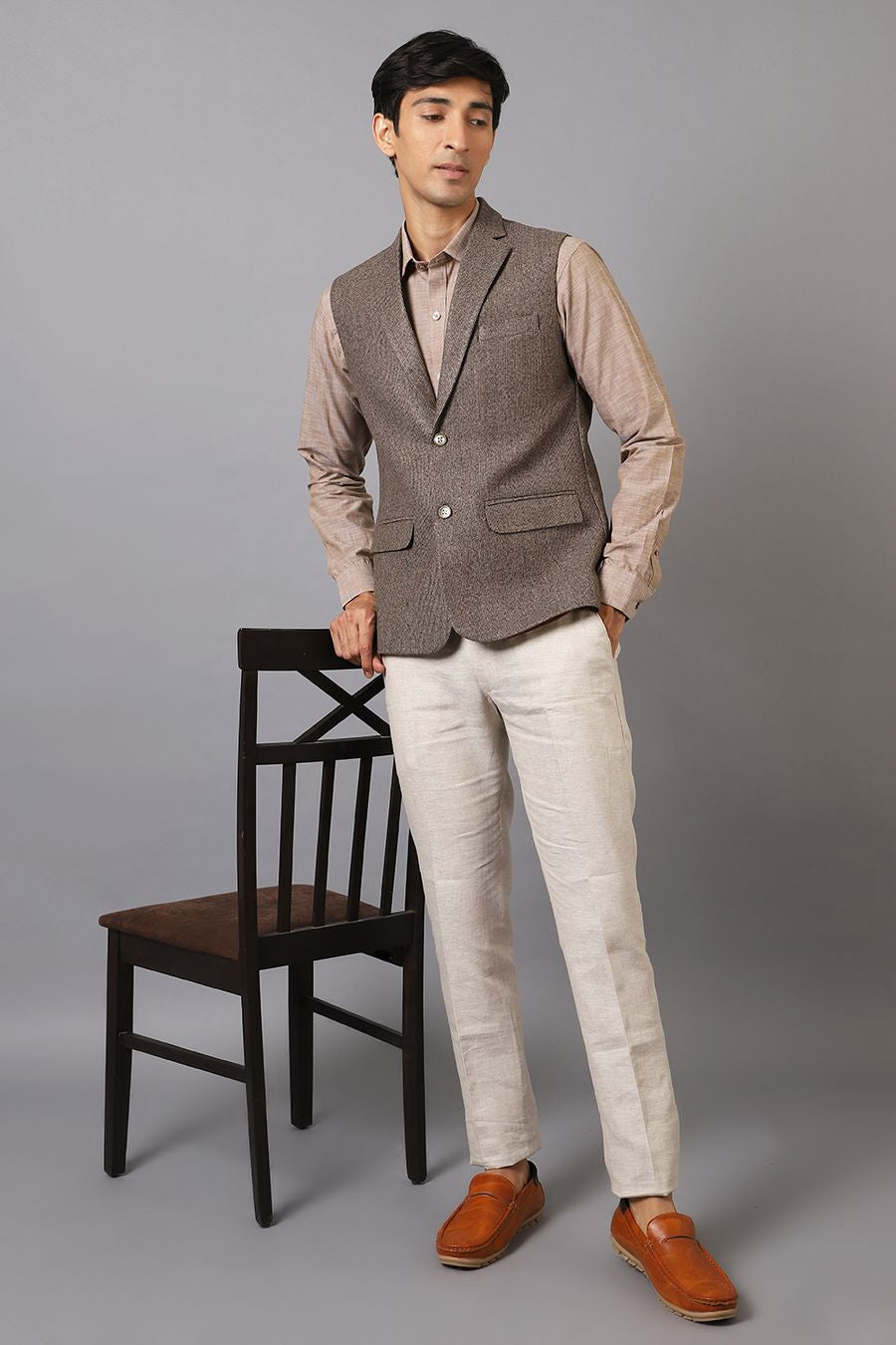 Tweed Grey Modi Nehru Jacket