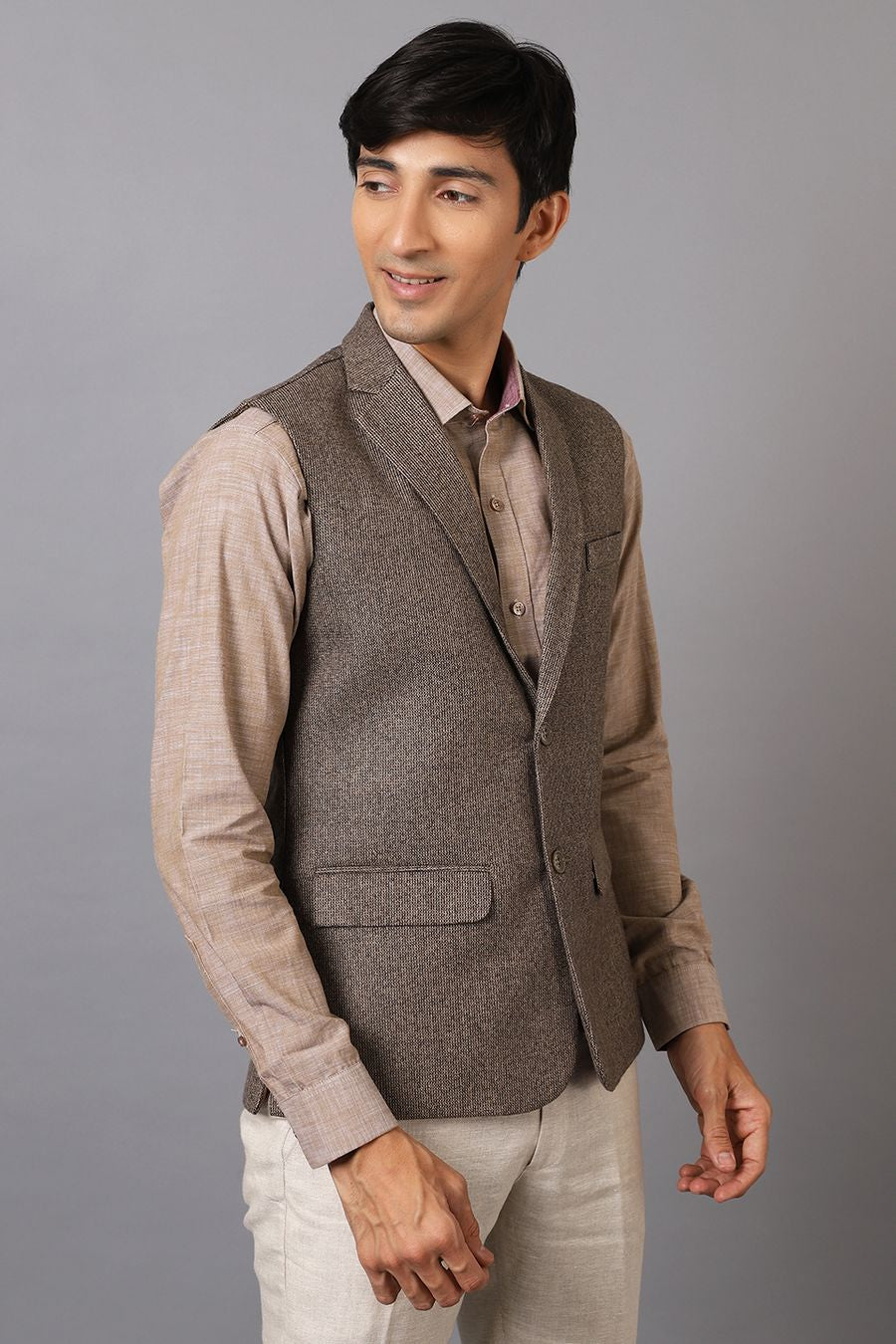 Tweed Grey Modi Nehru Jacket